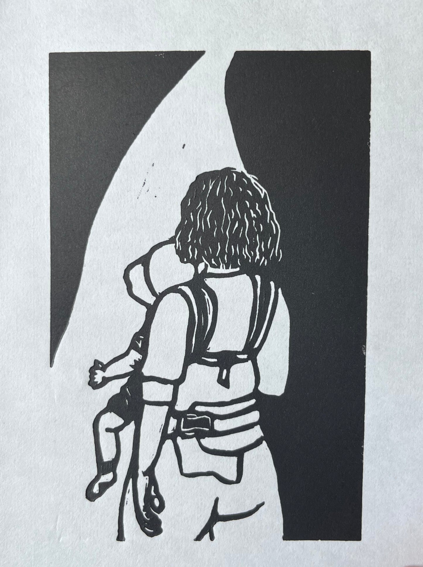 Let's Go lino print