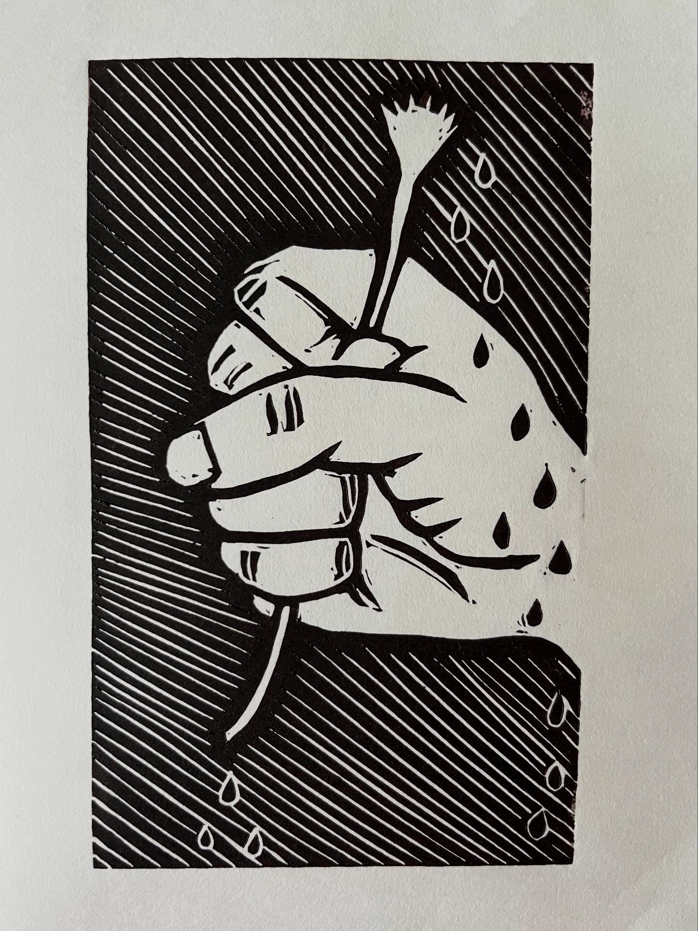 I Wanted You to Stay linoprint