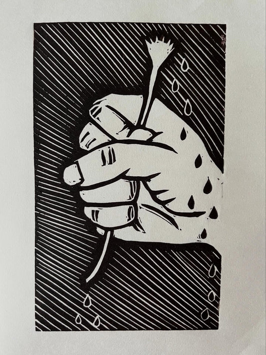I Wanted You to Stay linoprint