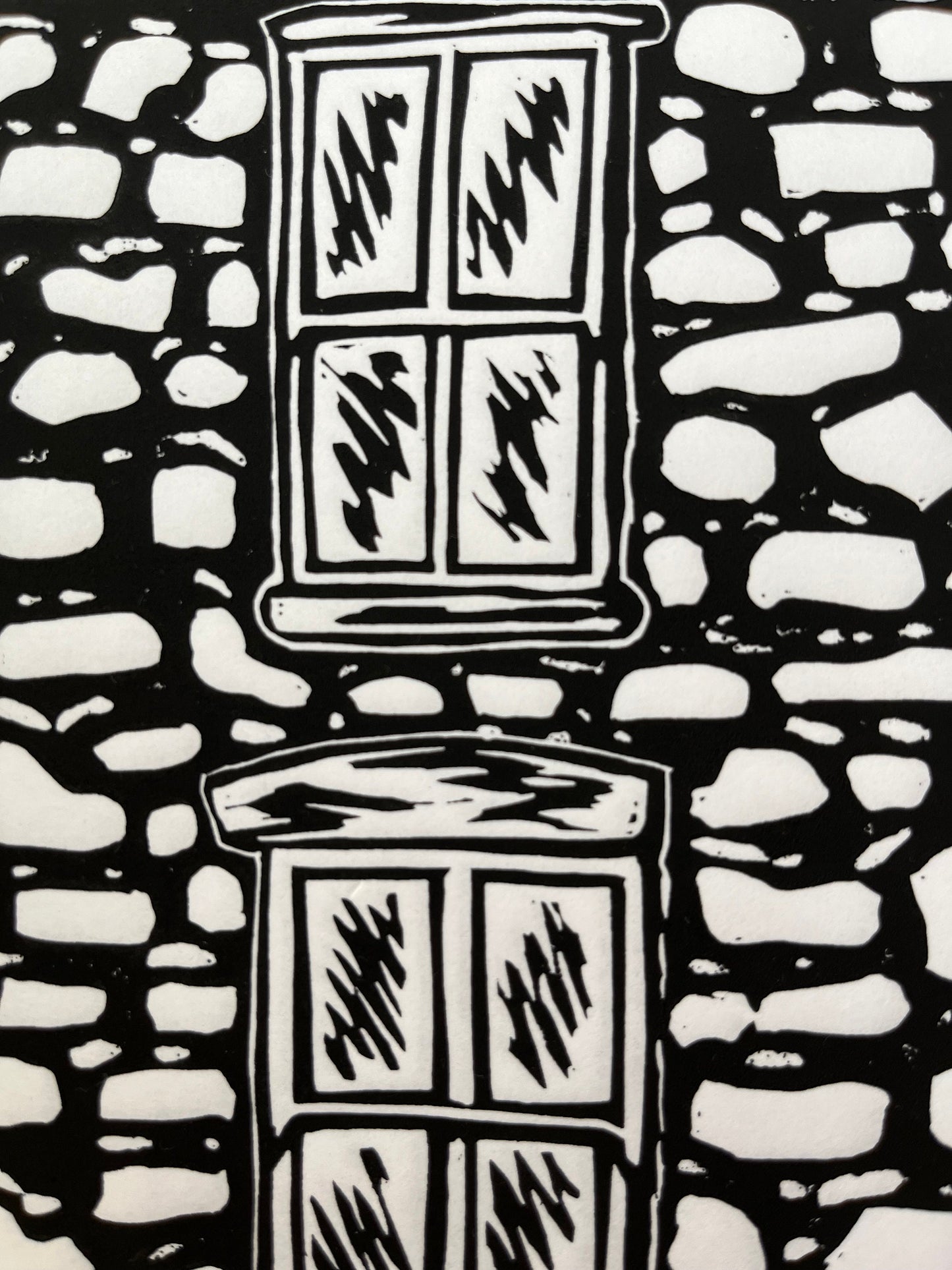 Cornwall house Lino print