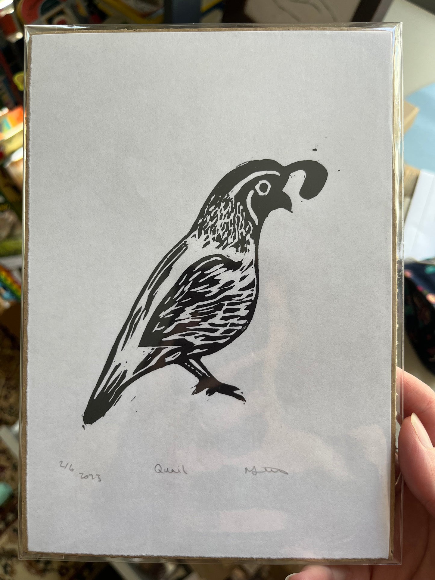 Quail Lino print