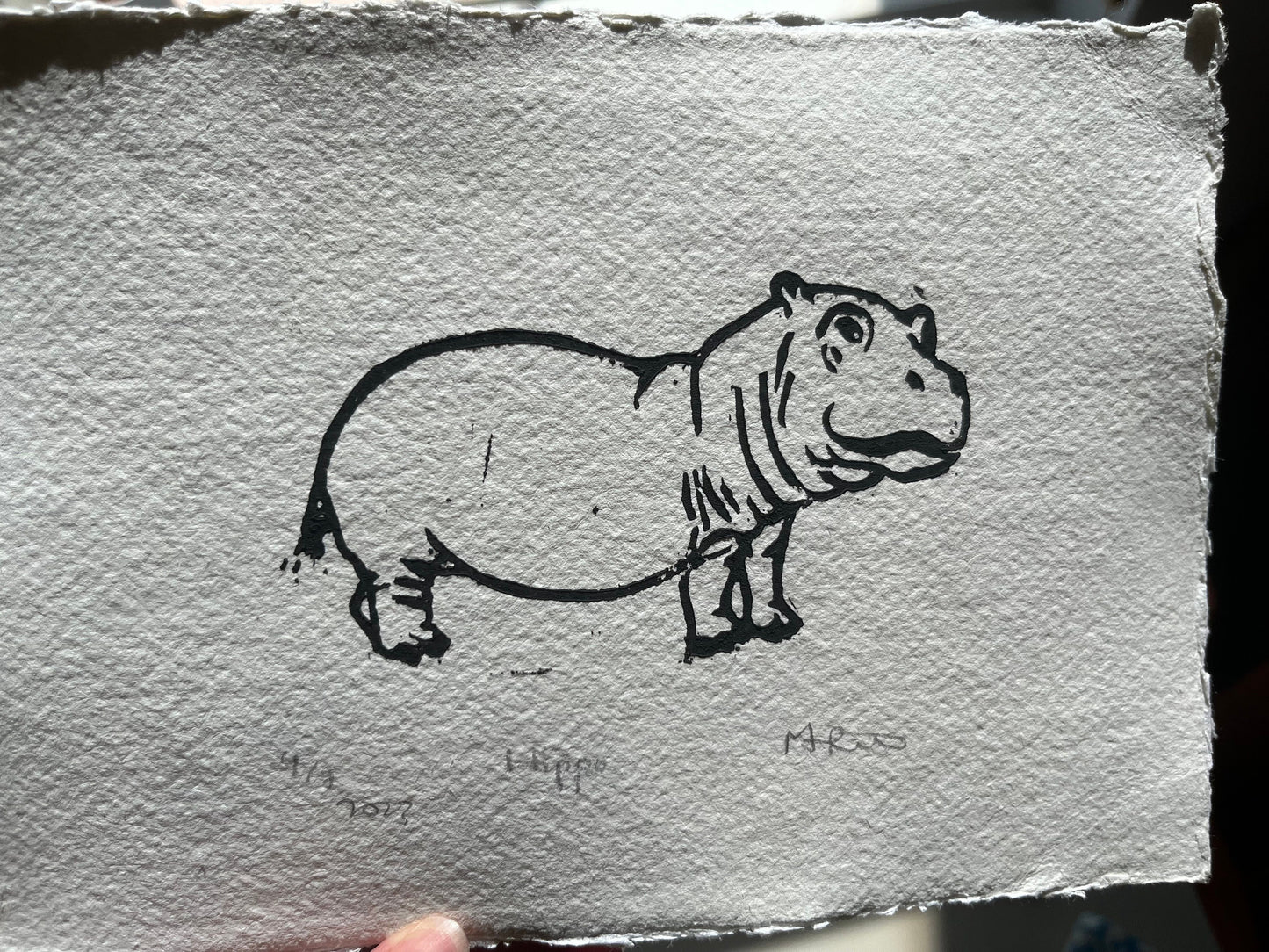 Hippo Lino print