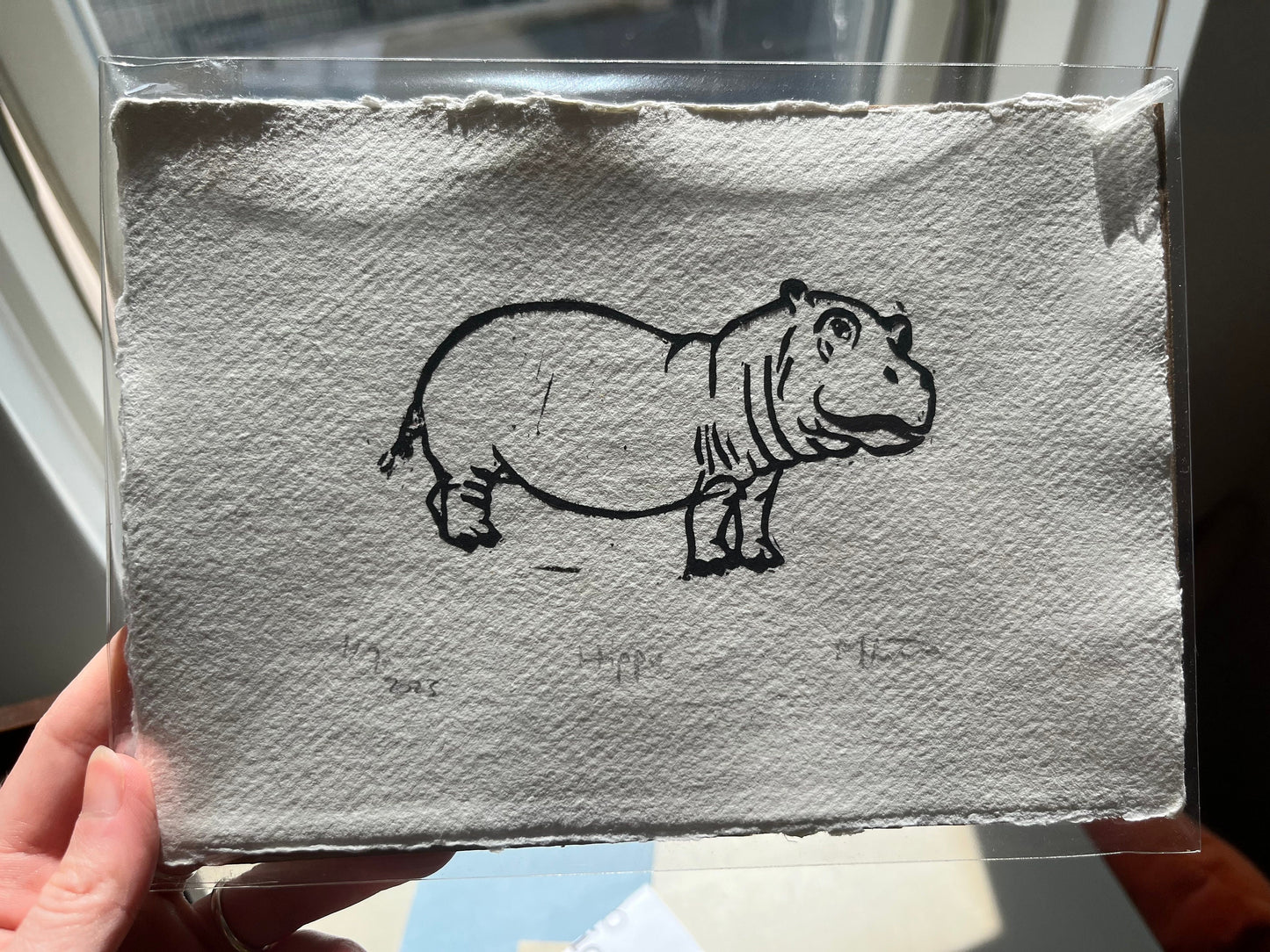 Hippo Lino print