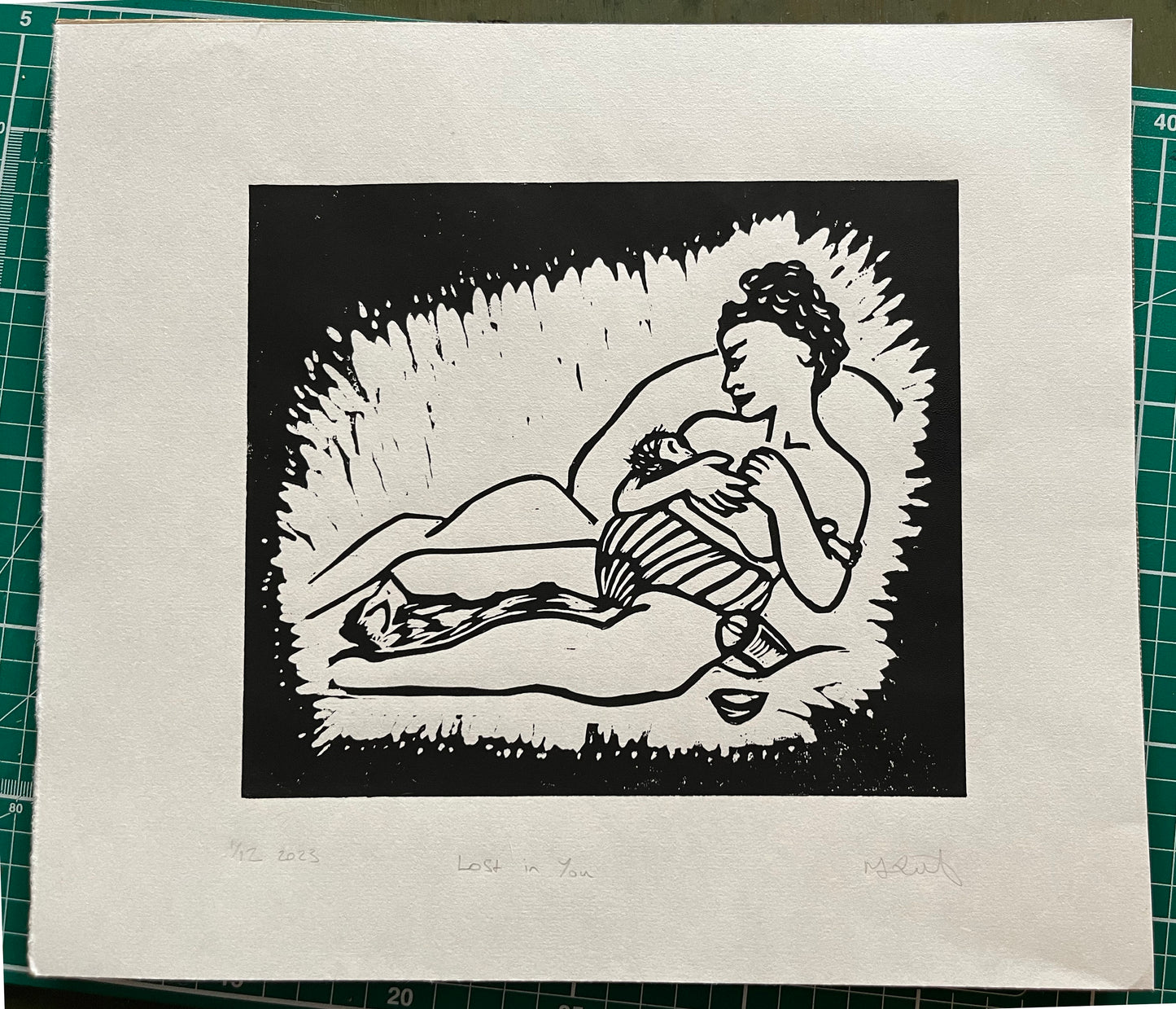 Lost in You Lino print