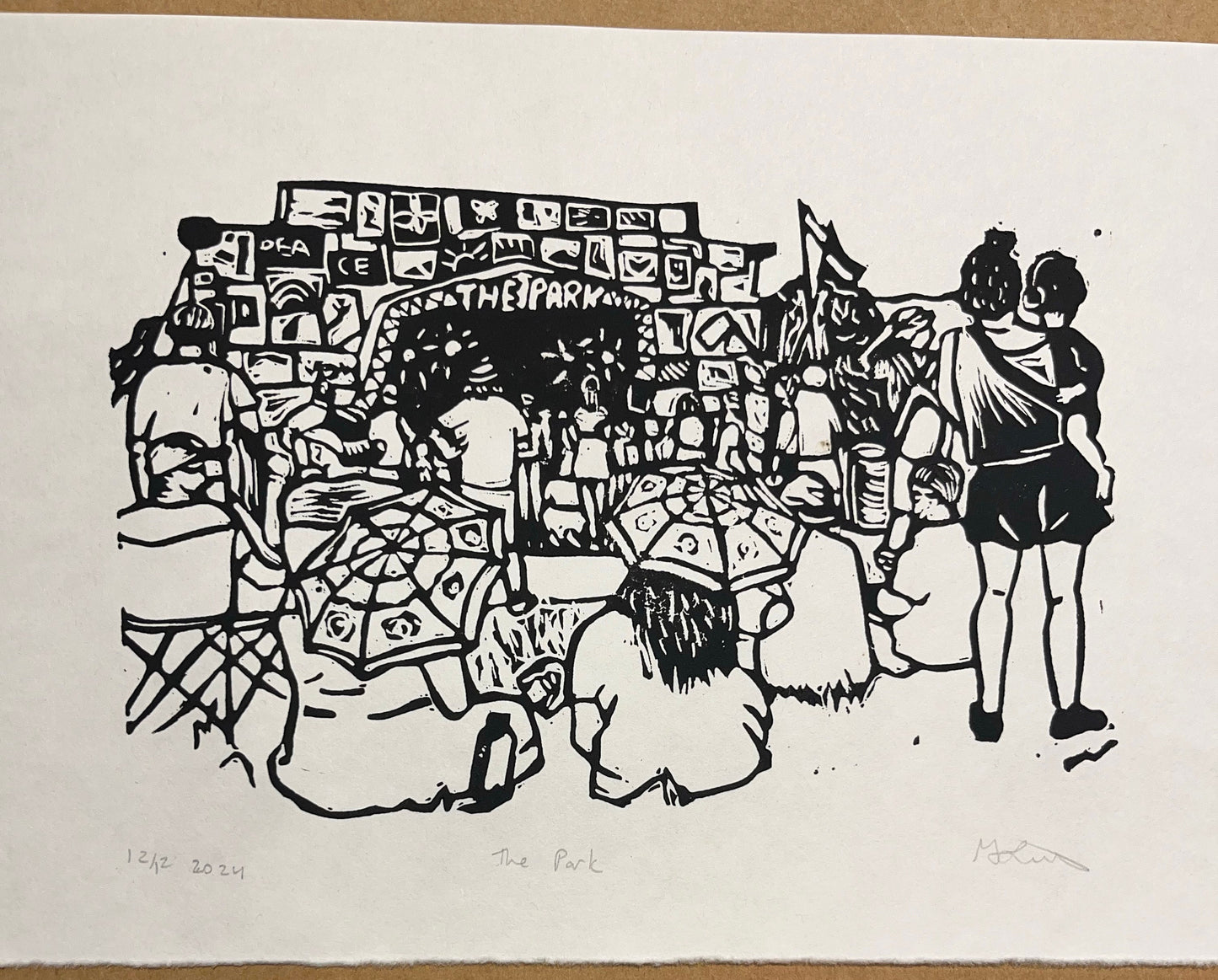 The Park Glastonbury Lino Print