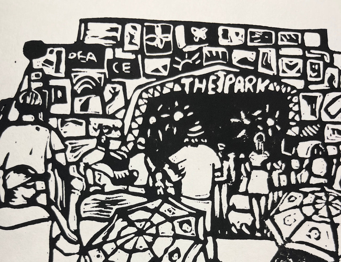 The Park Glastonbury Lino Print