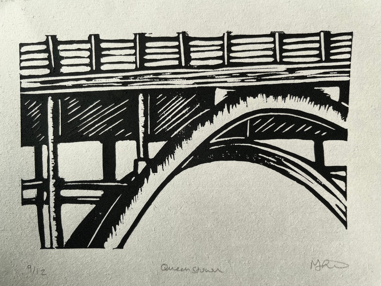 Queenstown Bridge linoprint