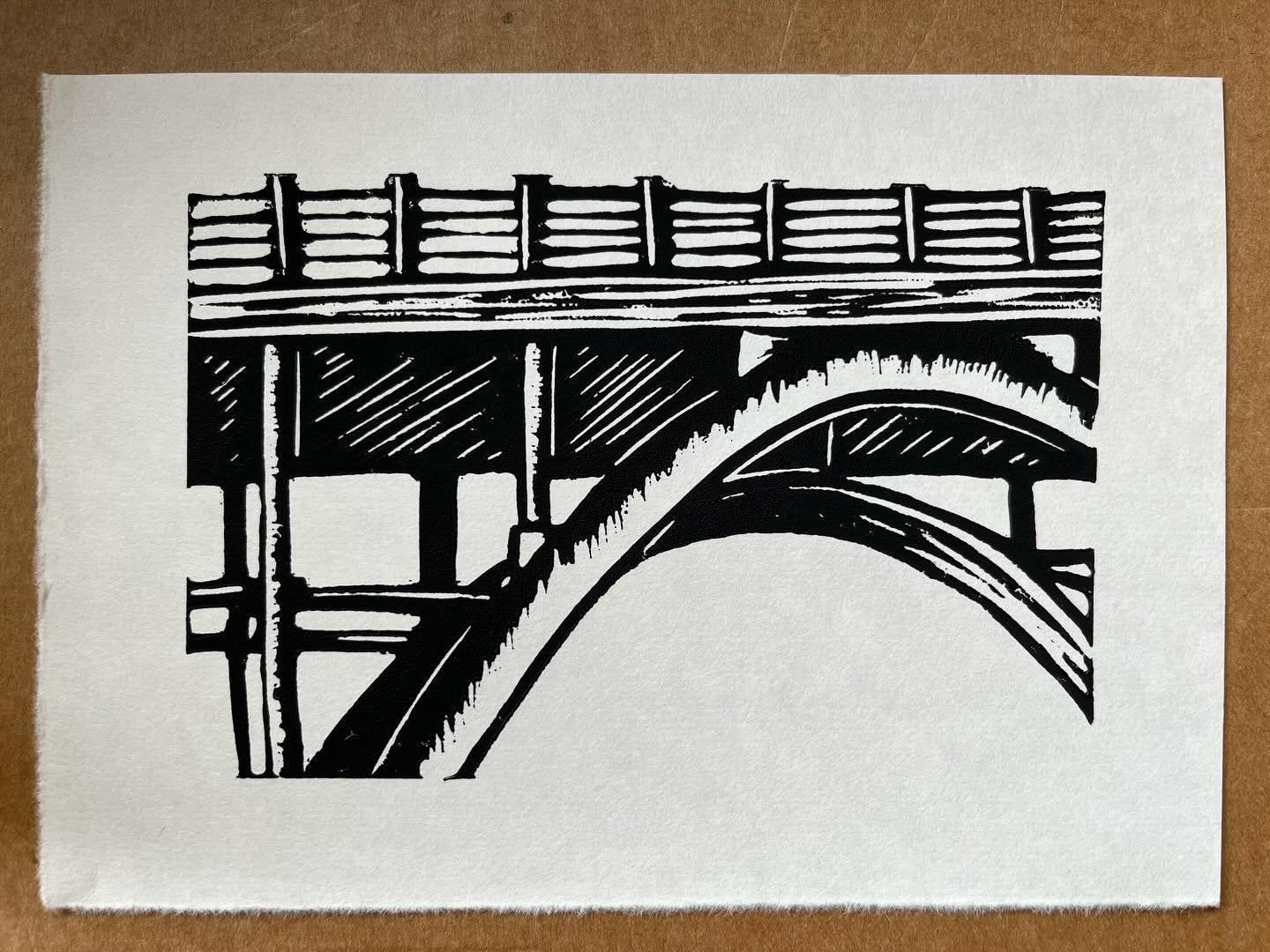 Queenstown Bridge linoprint