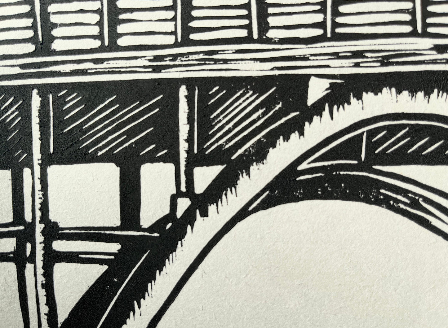 Queenstown Bridge linoprint